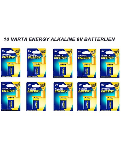 10 Varta Energy Alkaline Batterijen 9 Volt