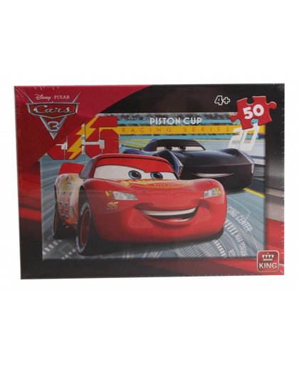 King legpuzzel Disney Cars Piston Cup rood 50 stukjes