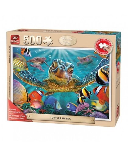 King legpuzzel senioren Turtles in The Sea 500 stukjes