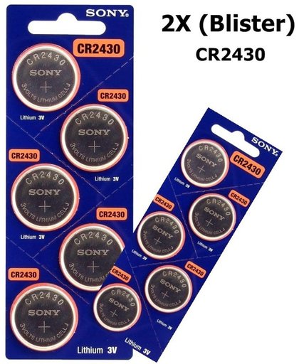 2 Blisters (10 batterijen) - Sony CR2430 lithium knoopcel batterij