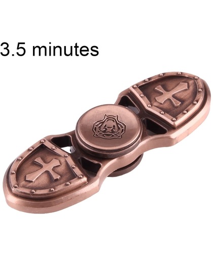 KASFLY Retro Zinc Alloy Fidget Spinner Toy Stress rooducer Anti-Anxiety Toy voor Children en Adults, 3.5 Minutes Rotation Time, Ceramic Beads Bearing, Two Leaves(bruin)
