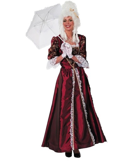 Markiezin taft jurk middeleeuwen bordeaux Maat 48