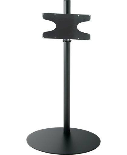 Cavus zwarte vloerstandaard met zwarte voet voor TV's tot 65 inch - 100 cm hoog