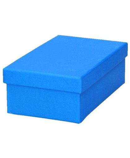Blauw cadeaudoosje / kadodoosje 15 cm rechthoekig