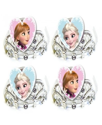 Disney Frozen tiara's zilver 4 stuks