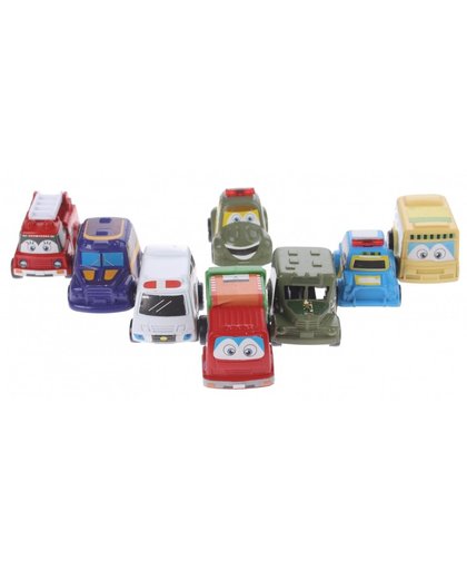 Eddy Toys mini voertuigen ambulance 5 cm 8 delig