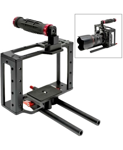 DEBO DET-08 Camera Cage Handle Kit voor SLR Camera 5D2 / 5D3 (Black+Red)