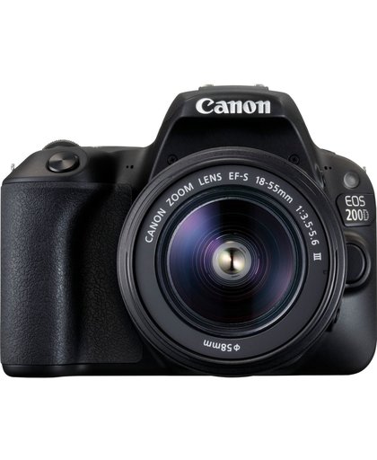 Canon EOS 200D + EF-S 18-55mm f/3.5-5.6 III SLR camerakit 24.2MP CMOS 6000 x 4000Pixels Zwart
