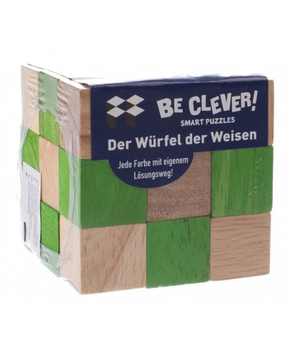 Moses Be clever! smartpuzzel houten kubus groen 6 cm