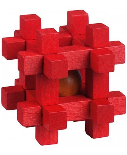 Moses Be clever! houten smartpuzzel rood 6 cm