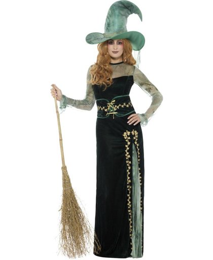 Deluxe Smaragden Heksen Kostuum - Halloween verkleedkleding - L