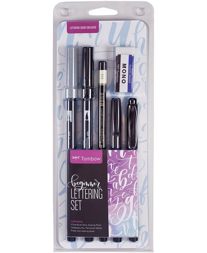 Tombow Handlettering Beginners Set + PARTYBOX HANDLETTERING PAPERFUEL 1 x A4 Handlettering Oefenblok