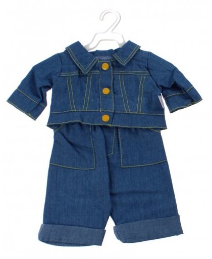 Mini Mommy spijkerbroek met jasje 42 46 cm blauw 2 delig