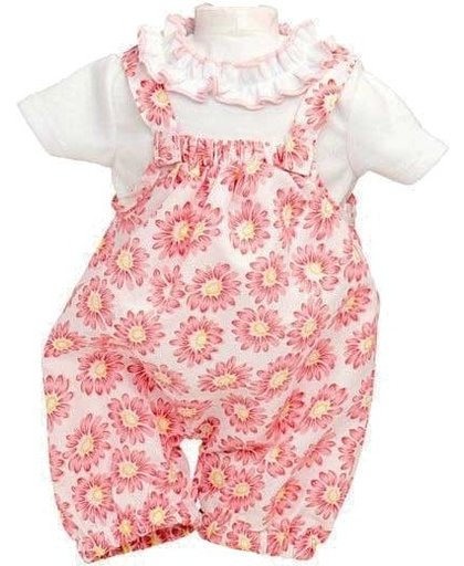 Mini Mommy jumpsuit Bloemen met T shirt 42 46 cm roze