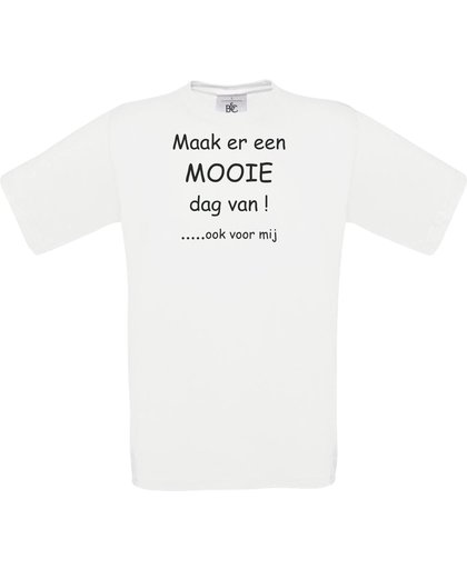 Mijncadeautje - Unisex T-shirt - Luizenmoeder - Maak er een mooie dag van - Wit (maat XL)