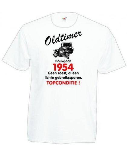 Mijncadeautje heren leeftijd T-shirt wit maat XXL - Oldtimer Bouwjaar (geboortejaar) 1954