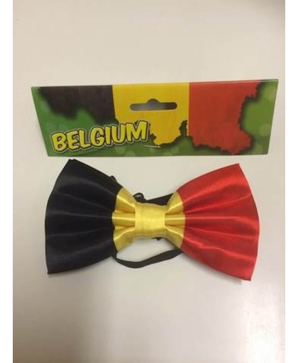 België Strik - Satijn - Zwart/Geel/Rood