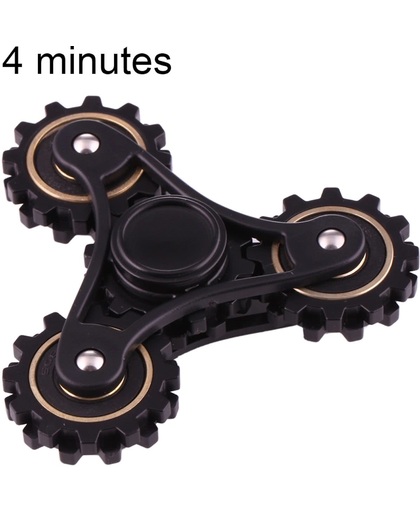 Wheel Gears Fidget Spinner Toy Stress rooducer Anti-Anxiety Toy voor Children en Adults, 4 Minutes Rotation Time,  Small Steel Beads Bearing + ABS materiaal(zwart)