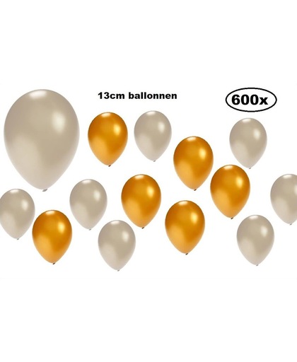 600x Mini ballon metallic goud en zilver 5 inch(13cm)