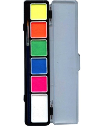 Neon schminkpalet - 6 kleuren - Neonkleurige schmink palet