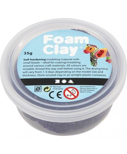 Creotime Foam klei glitter 35 gram paars