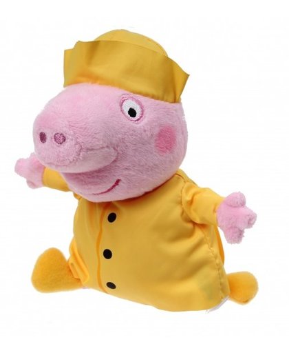 Peppa Pig knuffel varkentje schipper roze/geel 17 cm