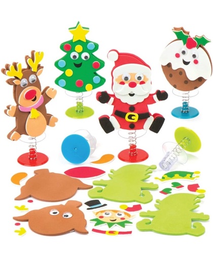 Sets met opspringende kerstfiguurtjes. Leuke kerstcadeautjes voor zakgeldprijzen - Perfect voor in feesttasjes voor kinderen (6 stuks per verpakking)