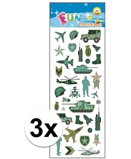 3x Stickervel leger - 28 stickers per velletje