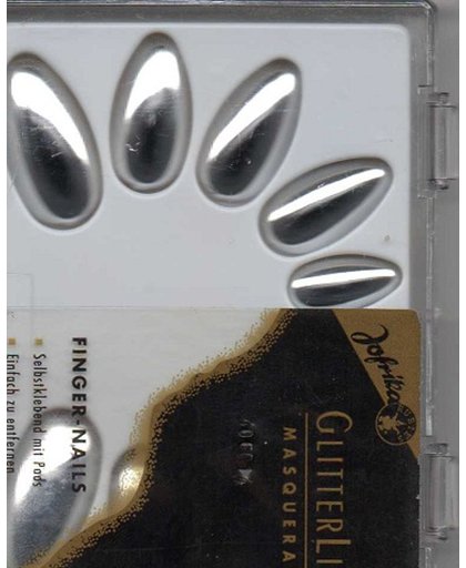 Rubies - metallic nagels - zilver 10 stuks