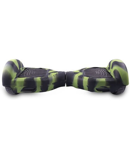 Stevige 6.5 inch Hoverboard siliconen hoes beschermhoes ook voor onderkant camo Camouflage Groen Zwart