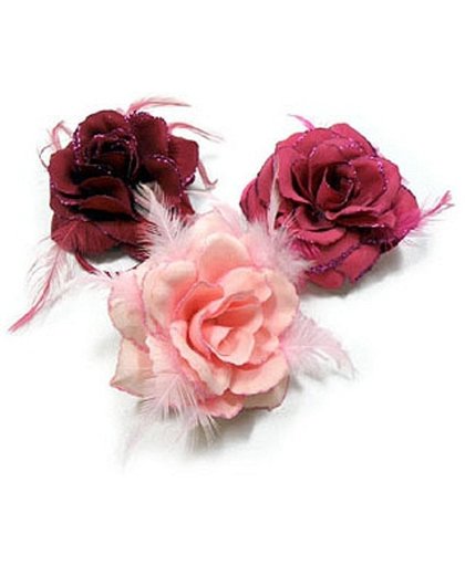 Glitter roos in roze tinten  fuchsia