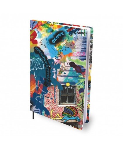 Dresz elastische boekenkaft A4 Street Art textiel/elastaan