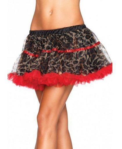 Leg Avenue luxe petticoat luipaard rood