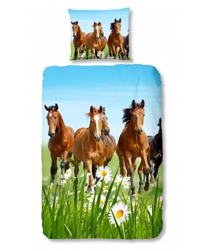 Good Morning dekbedovertrek Horses 140 x 200/220 cm