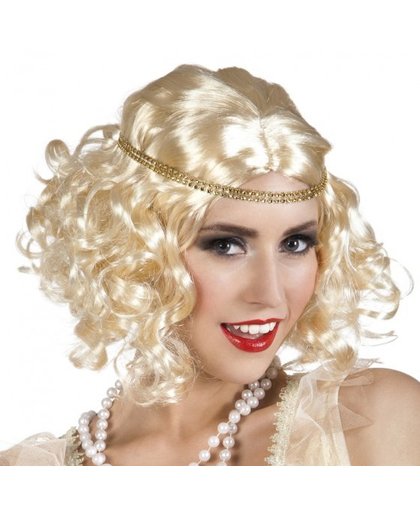 Boland pruik Flapper met hoofdband dames blond