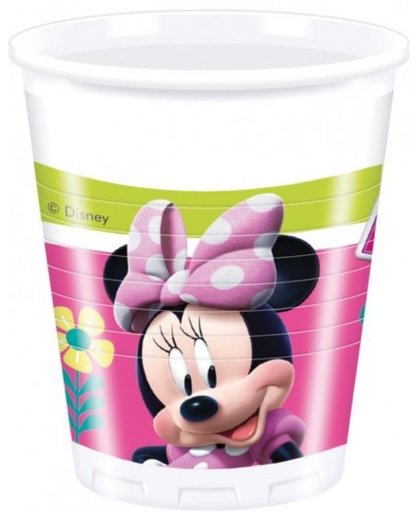 Disney feestbekers Minnie Mouse 200 ml roze 8 stuks