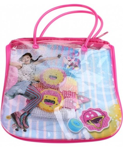 Disney giftbag met haaraccessoires Soy Luna 15 cm roze