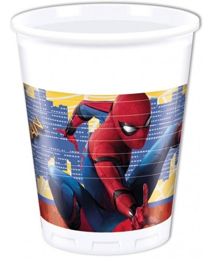 Marvel feestbekers Spider Man rood/blauw 200 ml 8 stuks