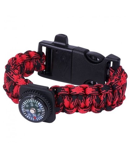 Moses survivalarmband Expeditie 25 cm rood