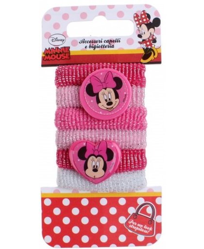 Disney haarelastiekjes Minnie Mouse 6 delig lila