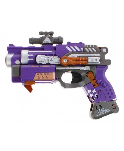 Toi Toys pistool Toy Gun met foam kogels 18 cm paars