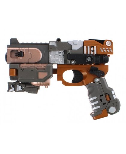 Toi Toys pistool Toy Gun met foam kogels 18 cm bruin