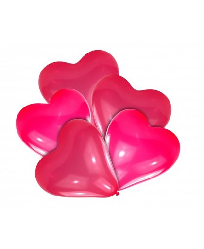 Amscan ballonnen hart 5 stuks roze 30 cm