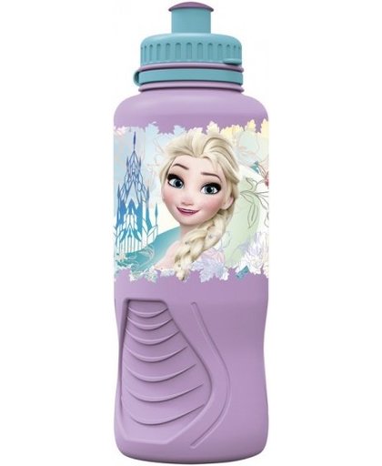 Disney Frozen Floral drinkfles 400 ml roze/lichtblauw