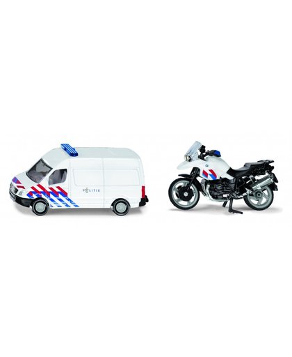 Siku Nederlands politiebusje en politiemotor wit (1655003)