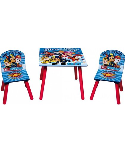 Nickelodeon Paw Patrol houten tafel met stoelen blauw