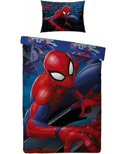 Marvel Spider Man dekbedovertrek blauw/rood 140 x 200 cm