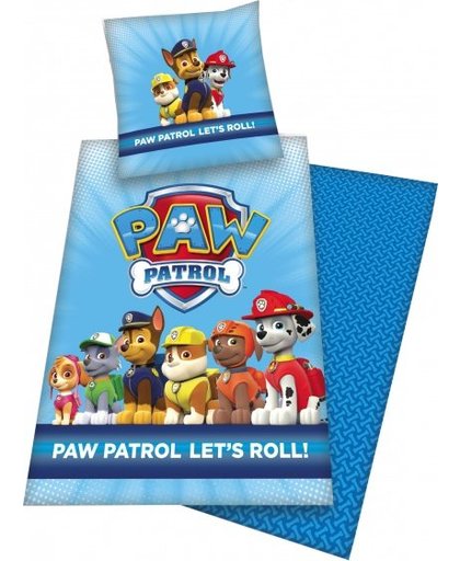 Nickelodeon Paw Patrol dekbedovertrek 140 x 200 cm blauw