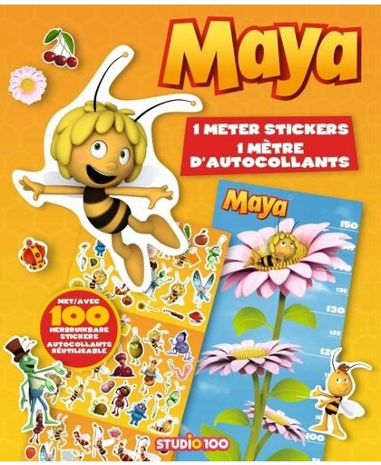 Studio 100 stickerboek met groeimeter Maya de Bij