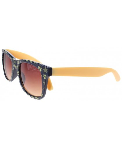 Disney Mickey Mouse zonnebril sterren donkerblauw/geel 12 cm